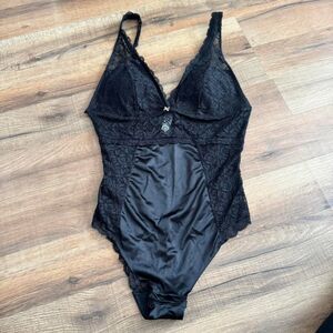 Elegant Black Lace Bodysuit
